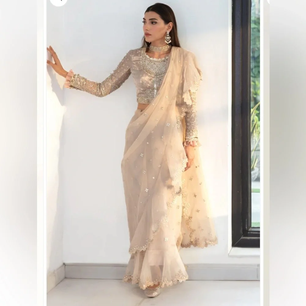 NWOT - House of Huda Saree by Heer Ranjha REENA - Picture 4 of 16